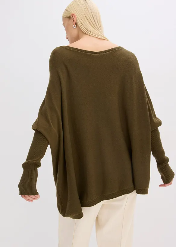 Feinstrickpullover aus feinem Viskose-Mix in grün von hinten (im Anschnitt) - bonprix Feinstrickpullover aus feinem Viskose-Mix in grün von hinten (im Anschnitt) - bonprix