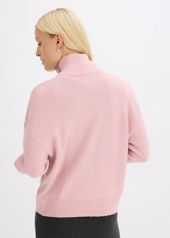 Strickjacke mit Reißverschluss in rosa von hinten (im Anschnitt) - bonprix Strickjacke mit Reißverschluss in rosa von hinten (im Anschnitt) - bonprix
