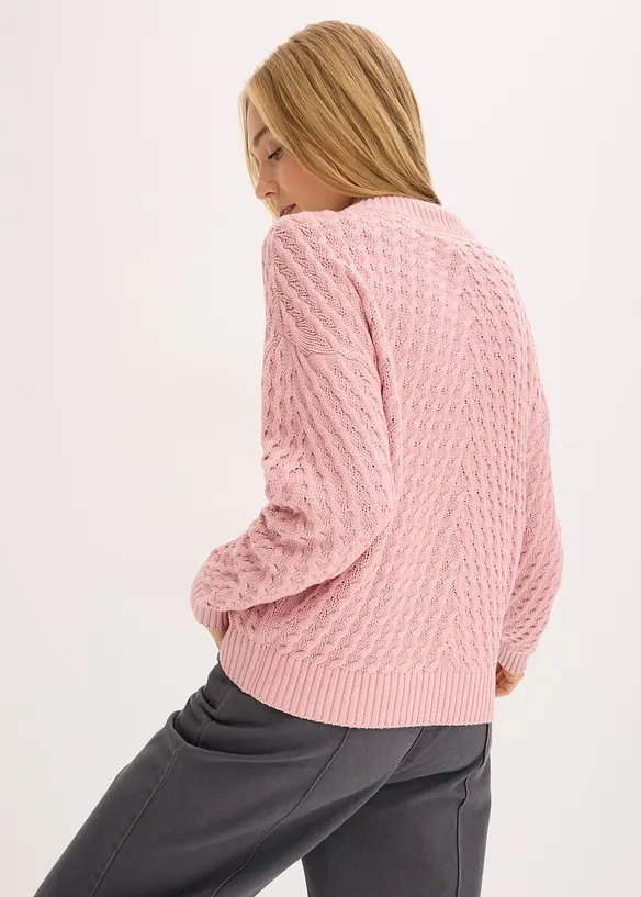Boxy-Pullover in rosa von hinten (im Anschnitt) - bonprix Boxy-Pullover in rosa von hinten (im Anschnitt) - bonprix
