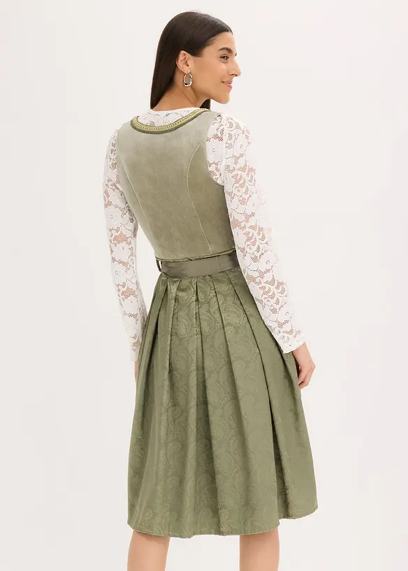 Dirndl mit Pailletten Schürze (2-tlg.Set) in grün von hinten (Totalaufnahme) - bonprix