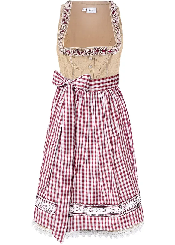 Dirndl mit Schürze, knieumspielend (2-tlg. Set) von vorne - bonprix