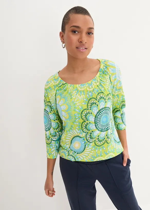 Shirt aus reiner Bio-Baumwolle in grün von vorne (im Anschnitt) - bonprix Shirt aus reiner Bio-Baumwolle in grün von vorne (im Anschnitt) - bonprix