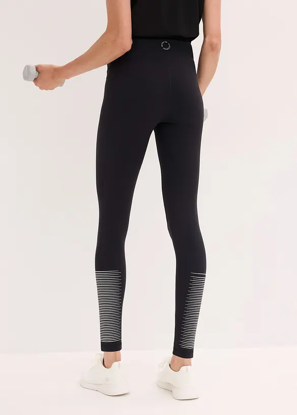 Komfort Sport-Leggings, schnelltrocknend in schwarz von hinten - bonprix Komfort Sport-Leggings, schnelltrocknend in schwarz von hinten - bonprix