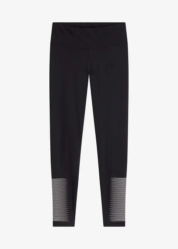 Komfort Sport-Leggings, schnelltrocknend in schwarz von vorne - bonprix Komfort Sport-Leggings, schnelltrocknend in schwarz von vorne - bonprix