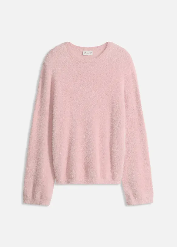 Softer Pullover mit weiten Ärmeln in rosa von vorne - bonprix Softer Pullover mit weiten Ärmeln in rosa von vorne - bonprix