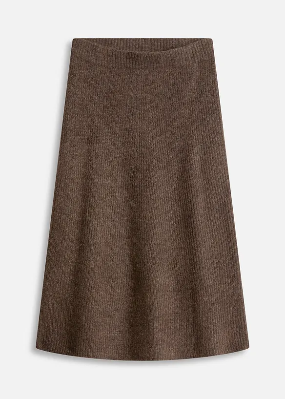 Midi-Strickrock in braun von vorne - bonprix