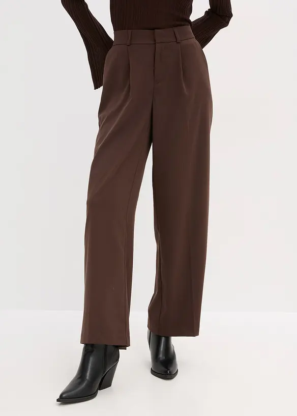 Marlenehose mit Bügelfalte in braun von vorne - bonprix Marlenehose mit Bügelfalte in braun von vorne - bonprix