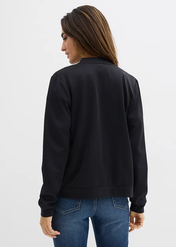 Sweatjacke aus Scuba mit Reißverschluss in schwarz von hinten (im Anschnitt) - bonprix Sweatjacke aus Scuba mit Reißverschluss in schwarz von hinten (im Anschnitt) - bonprix