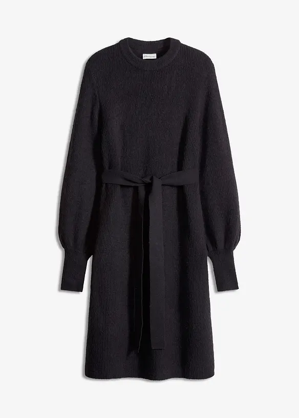 Strickkleid in schwarz von vorne - bonprix Strickkleid in schwarz von vorne - bonprix