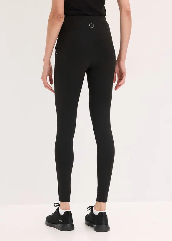 Therm Sport-Leggings mit reflektierenden Details und Handytasche, schnelltrocknend in schwarz von hinten - bonprix Therm Sport-Leggings mit reflektierenden Details und Handytasche, schnelltrocknend in schwarz von hinten - bonprix