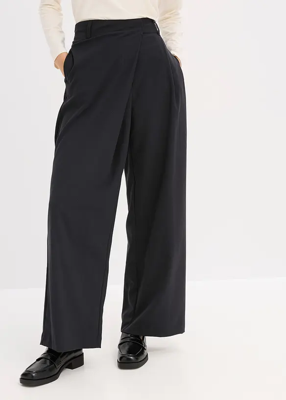 Marlenehose mit hohem Bund in schwarz von vorne - bonprix Marlenehose mit hohem Bund in schwarz von vorne - bonprix