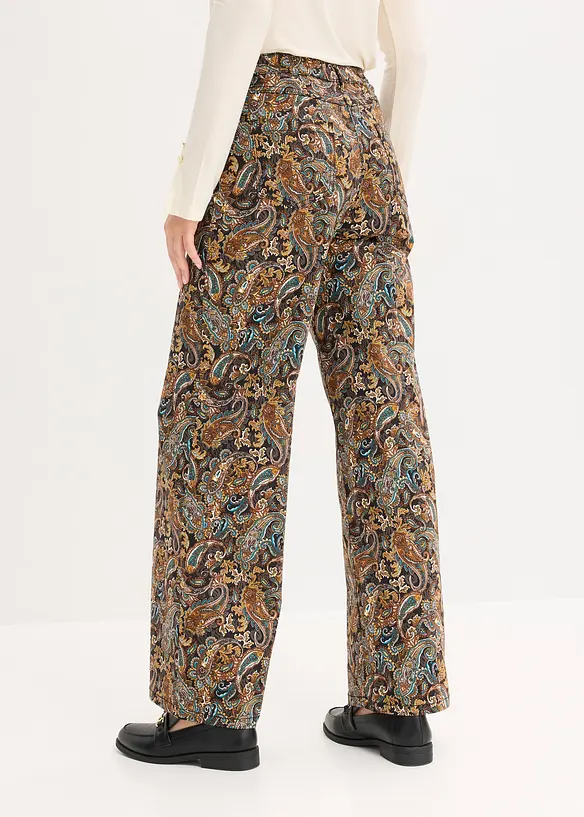 Wide-Leg-Stretchhose mit Baumwolle in schwarz von hinten - bonprix Wide-Leg-Stretchhose mit Baumwolle in schwarz von hinten - bonprix