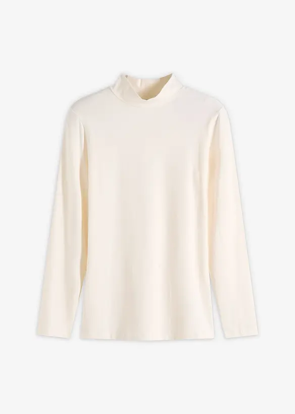 Figurbetontes Langarmshirt in weiß von vorne - bonprix Figurbetontes Langarmshirt in weiß von vorne - bonprix