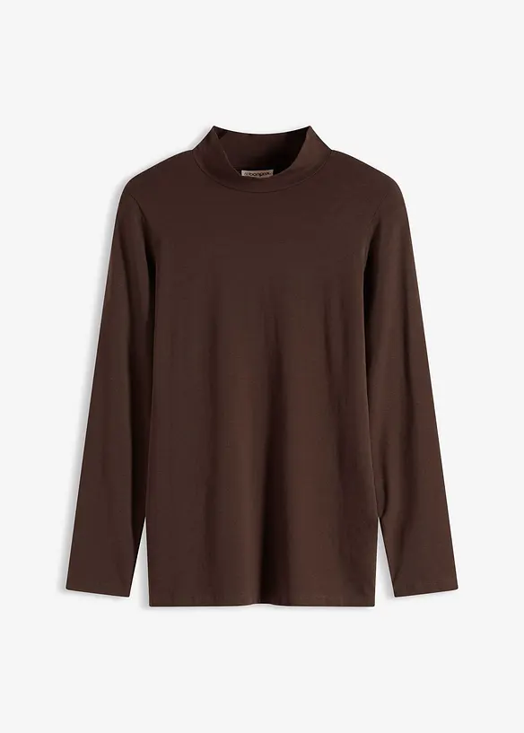 Figurbetontes Langarmshirt in braun von vorne - bonprix Figurbetontes Langarmshirt in braun von vorne - bonprix