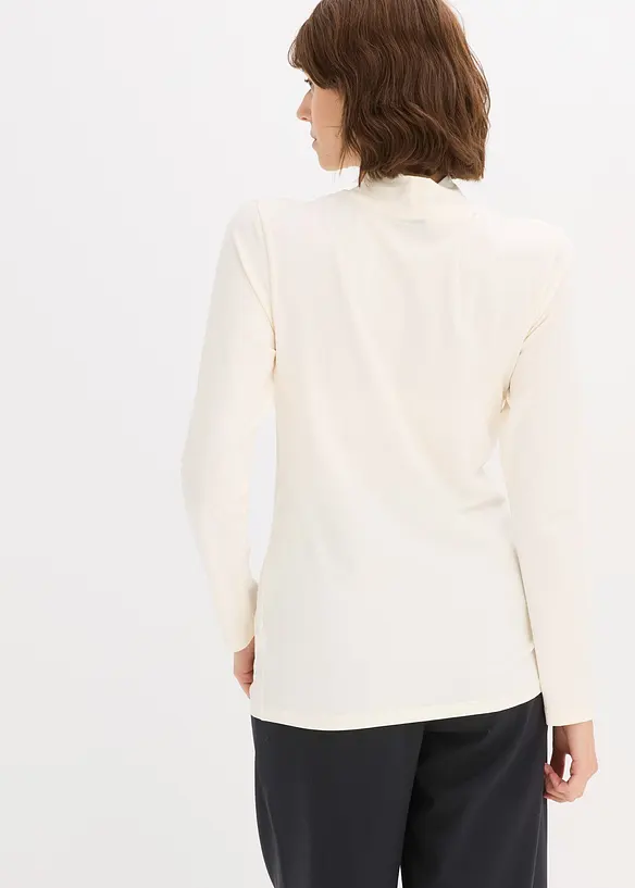 Figurbetontes Langarmshirt in weiß von hinten (im Anschnitt) - bonprix Figurbetontes Langarmshirt in weiß von hinten (im Anschnitt) - bonprix