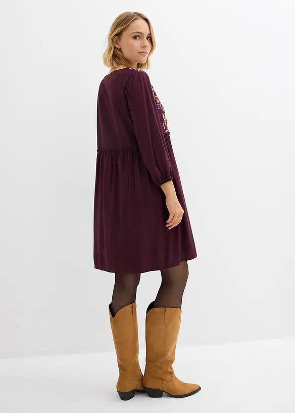 Tunika-Kleid mit Puffprint aus fließender Viskose in rot von hinten (Totalaufnahme) - bonprix Tunika-Kleid mit Puffprint aus fließender Viskose in rot von hinten (Totalaufnahme) - bonprix