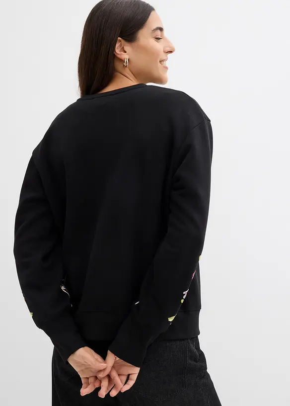 Sweatshirt aus Baumwoll-Mix in schwarz von hinten (im Anschnitt) - bonprix Sweatshirt aus Baumwoll-Mix in schwarz von hinten (im Anschnitt) - bonprix