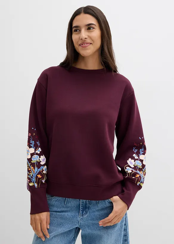 Sweatshirt aus Baumwoll-Mix in rot von vorne (im Anschnitt) - bonprix Sweatshirt aus Baumwoll-Mix in rot von vorne (im Anschnitt) - bonprix