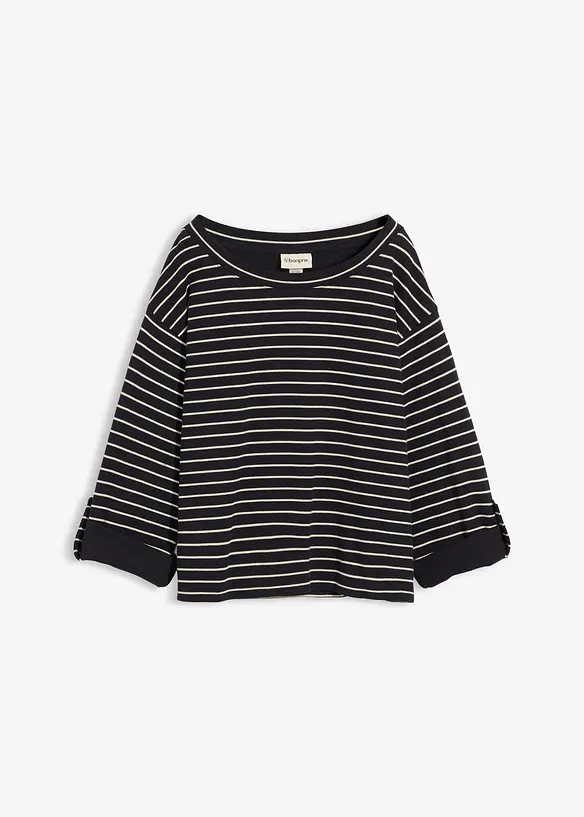 Oversize-Sweatshirt aus reiner Baumwolle in schwarz von vorne - bonprix Oversize-Sweatshirt aus reiner Baumwolle in schwarz von vorne - bonprix