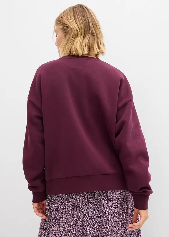 Oversize-Sweatshirt aus Baumwoll-Mix in rot von hinten (im Anschnitt) - bonprix