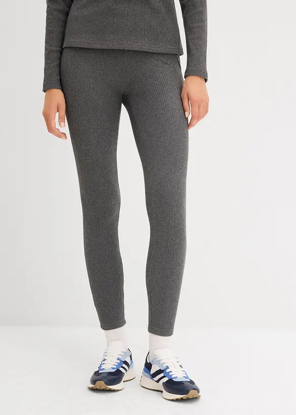 Warme gerippte Thermo-Leggings in grau von vorne - bonprix Warme gerippte Thermo-Leggings in grau von vorne - bonprix