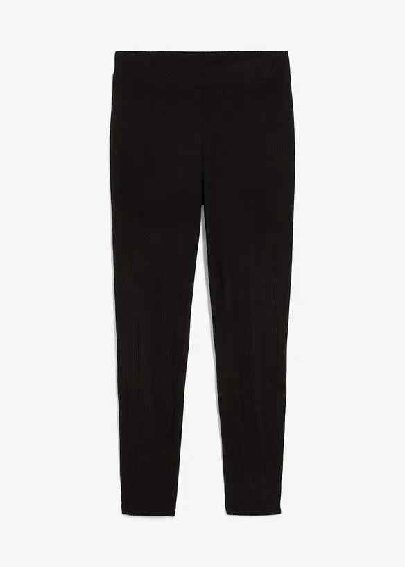 Warme gerippte Thermo-Leggings in schwarz von vorne - bonprix Warme gerippte Thermo-Leggings in schwarz von vorne - bonprix