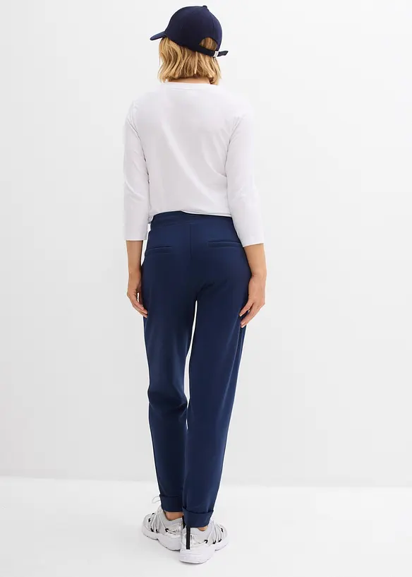 Schlupfhose mit fließender Viskose in blau von hinten - bonprix Schlupfhose mit fließender Viskose in blau von hinten - bonprix