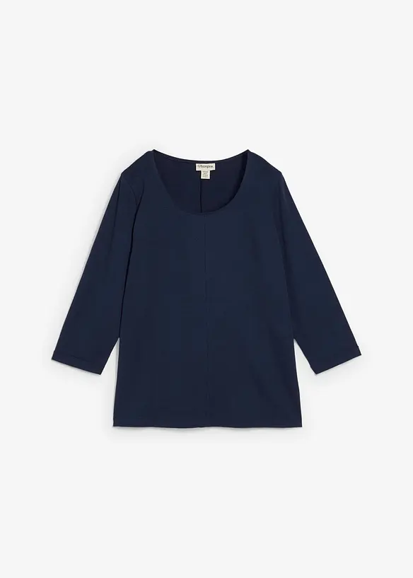 Shirt aus reiner Baumwolle in blau von vorne - bonprix Shirt aus reiner Baumwolle in blau von vorne - bonprix
