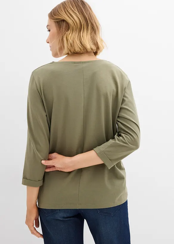 Shirt aus reiner Baumwolle in grün von hinten (im Anschnitt) - bonprix Shirt aus reiner Baumwolle in grün von hinten (im Anschnitt) - bonprix