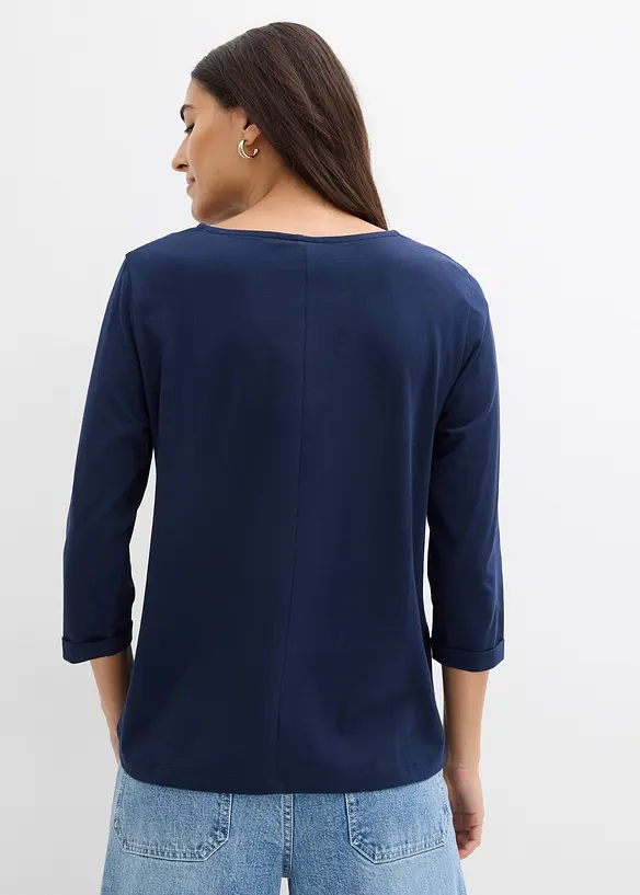 Shirt aus reiner Baumwolle in blau von hinten (im Anschnitt) - bonprix Shirt aus reiner Baumwolle in blau von hinten (im Anschnitt) - bonprix