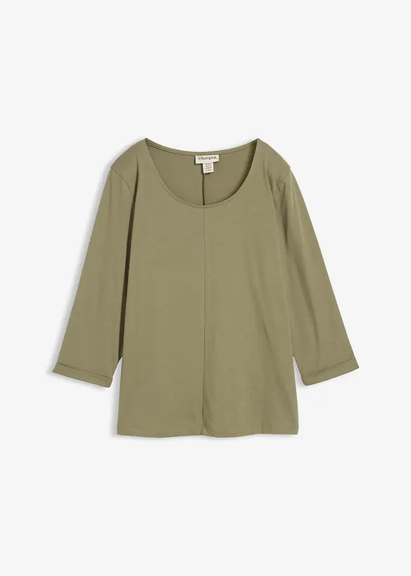 Shirt aus reiner Baumwolle in grün von vorne - bonprix Shirt aus reiner Baumwolle in grün von vorne - bonprix