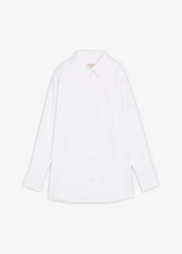 Oxford-Bluse aus reiner Bio-Baumwolle in weiß von vorne - bonprix Oxford-Bluse aus reiner Bio-Baumwolle in weiß von vorne - bonprix