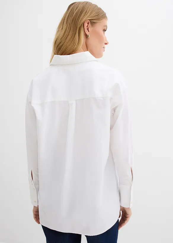 Oxford-Bluse aus reiner Bio-Baumwolle in weiß von hinten (im Anschnitt) - bonprix Oxford-Bluse aus reiner Bio-Baumwolle in weiß von hinten (im Anschnitt) - bonprix