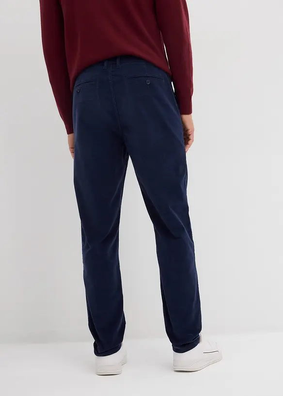 Regular Fit Cordhose, Tapered in blau von hinten - bonprix Regular Fit Cordhose, Tapered in blau von hinten - bonprix