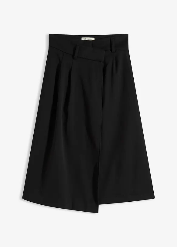 Midirock aus softem Viskose-Mix in schwarz von vorne - bonprix Midirock aus softem Viskose-Mix in schwarz von vorne - bonprix