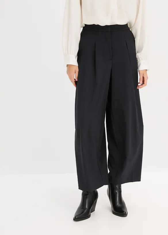Barrel-Hose mit Bequembund in schwarz von vorne - bonprix Barrel-Hose mit Bequembund in schwarz von vorne - bonprix
