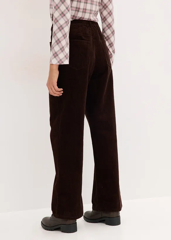 Cordhose mit Bindegürtel aus Baumwoll-mix in braun von hinten - bonprix Cordhose mit Bindegürtel aus Baumwoll-mix in braun von hinten - bonprix