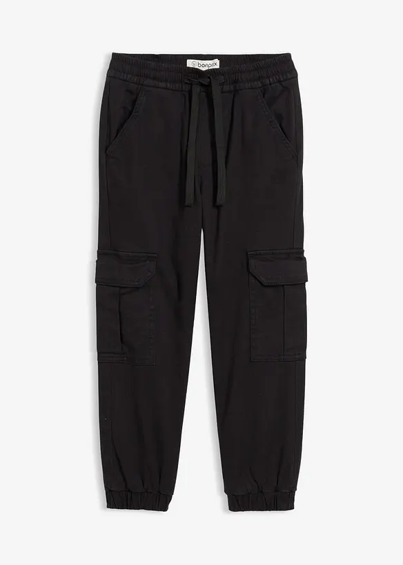 Thermo Regular Fit Cargohose mit Jerseyfutter in schwarz von vorne - bonprix Thermo Regular Fit Cargohose mit Jerseyfutter in schwarz von vorne - bonprix