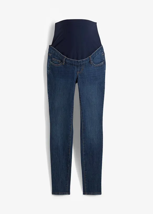 Umstandsjeans mit Bio-Baumwolle, Skinny in blau von vorne - bonprix Umstandsjeans mit Bio-Baumwolle, Skinny in blau von vorne - bonprix