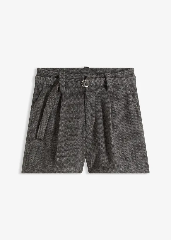 Bundfalten-Shorts in grau von vorne - bonprix Bundfalten-Shorts in grau von vorne - bonprix