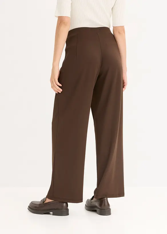 Jersey-Schlupfhose mit Ziergürtel in braun von hinten - bonprix