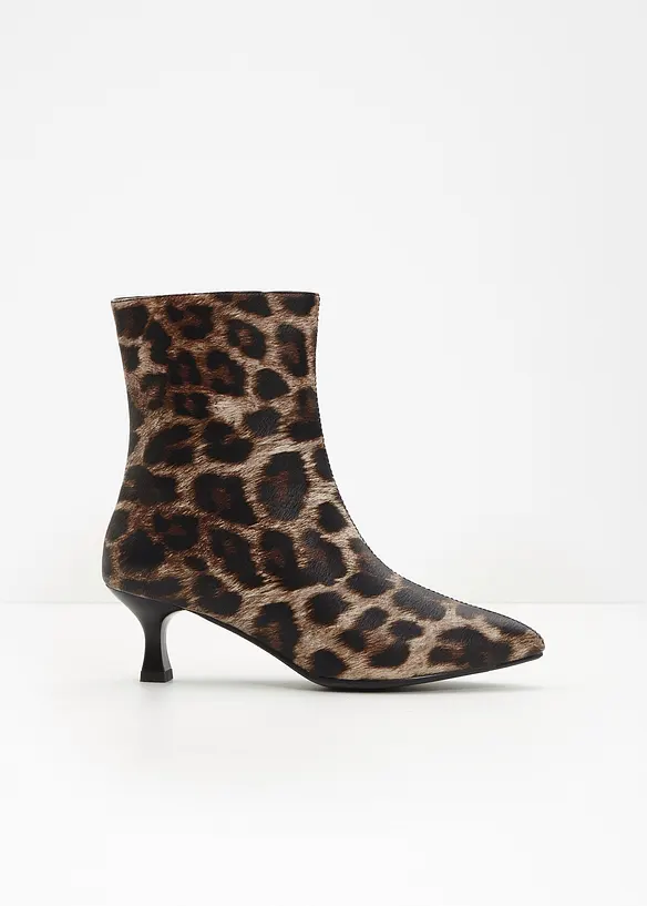 Stiefeletten im Animal-Look in braun - bonprix