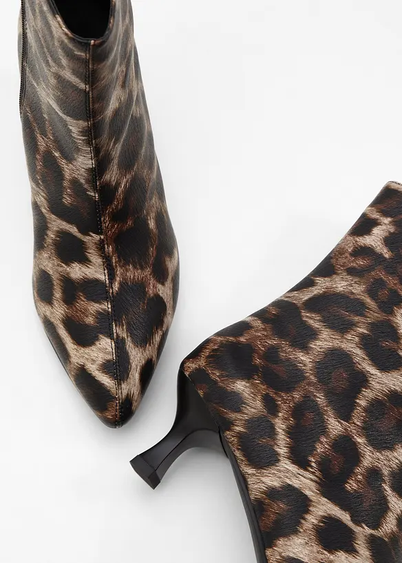 Stiefeletten im Animal-Look in braun - bonprix