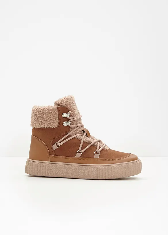 Gefütterte Schnürboots in braun - bonprix