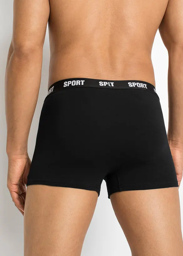 Boxershorts eng mit Baumwolle (3er Pack) in schwarz von hinten - bonprix