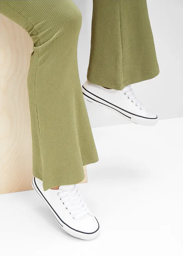 Sneaker aus Baumwoll-Canvas in weiß - bonprix