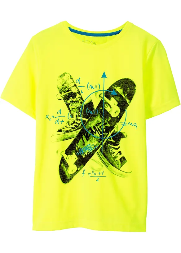 T-Shirt mit Skater-Print in gelb von vorne - bonprix