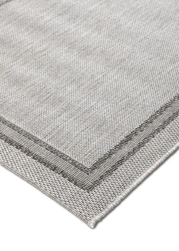 In- und Outdoor Teppich mit Bordüre in grau (Detailaufnahme) - bonprix