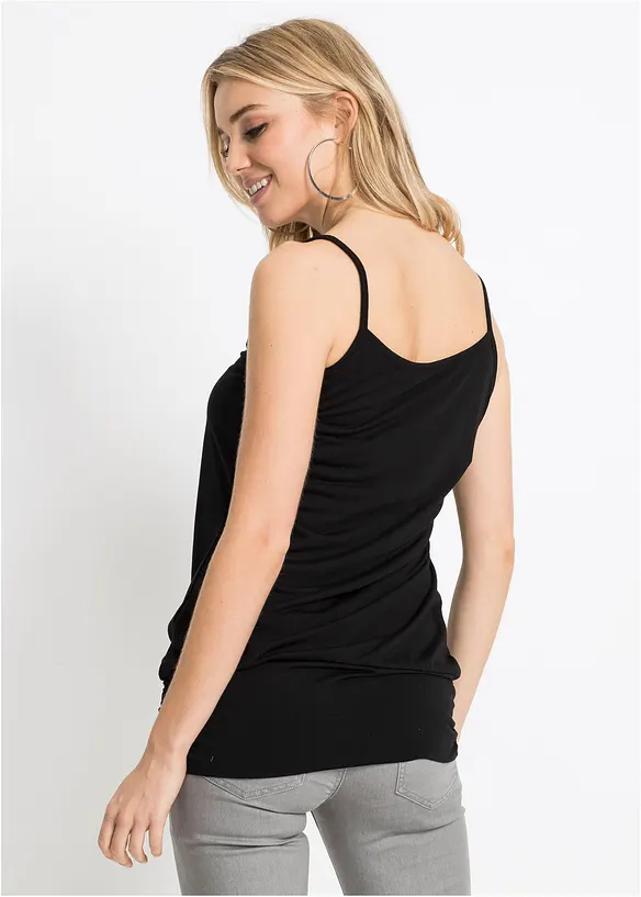 Spaghetti-Top in schwarz von hinten (im Anschnitt) - bonprix Spaghetti-Top in schwarz von hinten (im Anschnitt) - bonprix