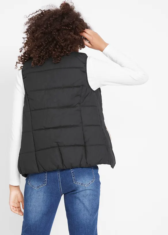 Outdoor-Weste mit Stehkragen in schwarz von hinten (im Anschnitt) - bonprix